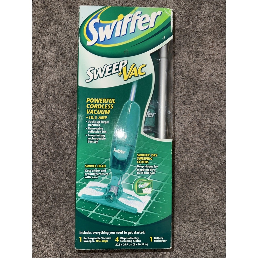 Swiffer Sweeper + Vac Vacuum Starter Kit Rechargeable NOS New Sealed In Box 2004
